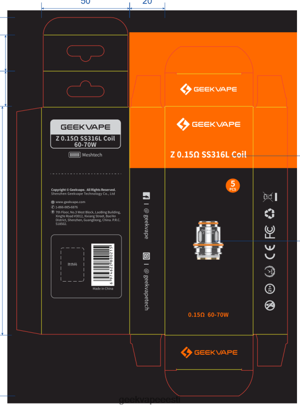 GeekVape 5tk/pakis z-seeria mähis z0,4 oomi xm NX426B2 GeekVape On Sale